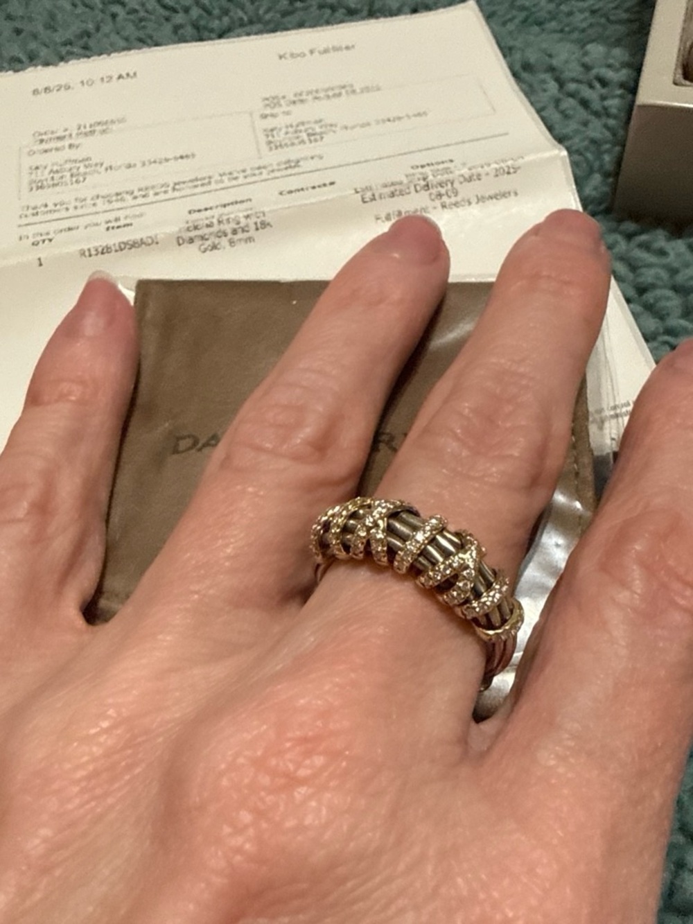 David Yurman Helena Ring Size 7 Silver  - Two-Tone Designer Ring - Picture 5 of 5